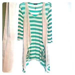 Tunic long sleeve  shirt with vest